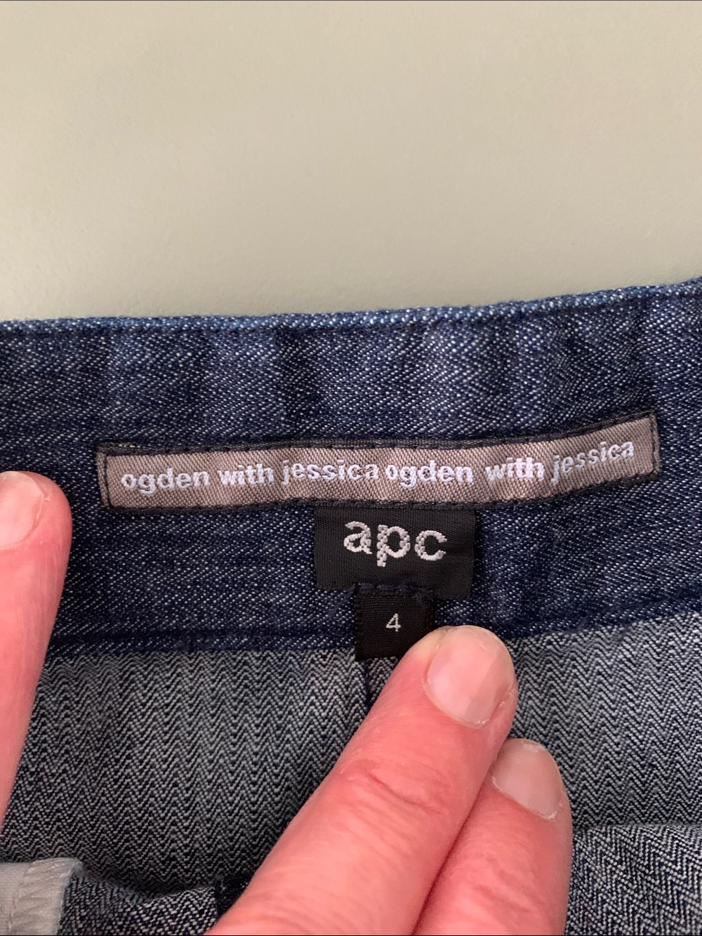 A.P.C. Indigo Mini Skirt with Button Waist - Picture 3 of 7